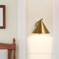 Copper metal lampshade adjustable Angle wall lamp